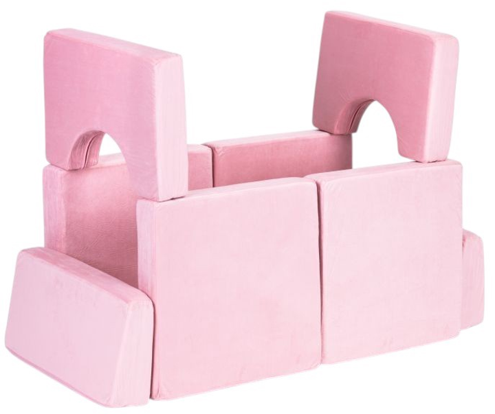 Sofa modułowa EcoToys dla dzieci duża 2-osobowa DIY 10 miękkich poduch Różowa (5905817003716) - obraz 4