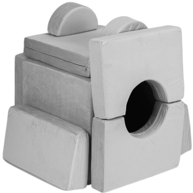 Sofa modułowa EcoToys dla dzieci duża 2-osobowa DIY 10 miękkich poduch Szara (5905817003709) - obraz 4