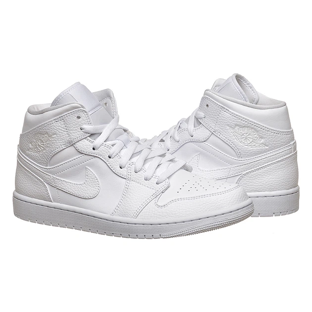 Кроссовки мужские Jordan 1 Mid White 45.5 Білий 554724-130 - Фото 6 Кроссовки мужские Jordan 1 Mid White 45.5 Білий 554724-130 - изображение 6