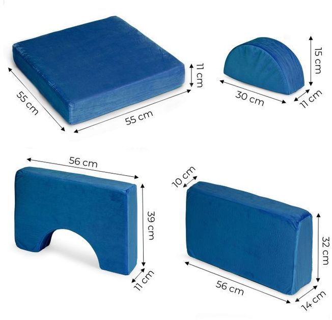 Fotel modułowy EcoToys dla dzieci DIY 8 miękkich poduch Niebieski (5905817007462) - obraz 9