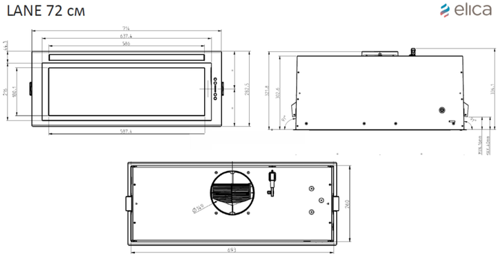 Вытяжка Встроенная ELICA ENTER BL MAT/A/72 - изображение 13