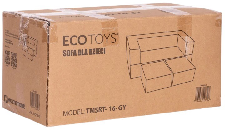 Модульний диван EcoToys для дітей DIY 4 м'які подушки Сірий (5905817007547) - зображення 9