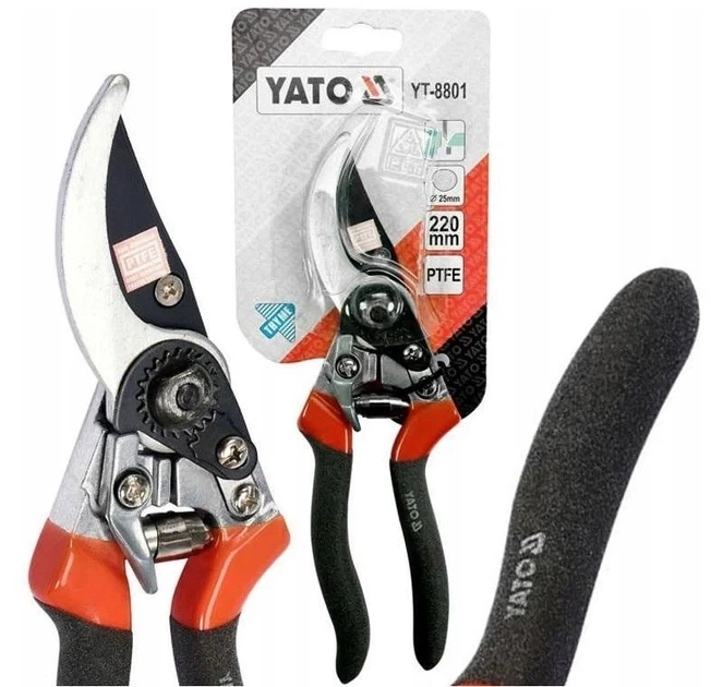 Секатор профессиональный YATO рез до 25 мм 220 мм (YT-8801) - изображение 2