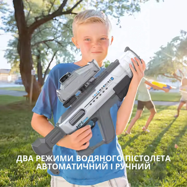Водный пистолет бластер для детей аккумуляторный игрушечный автомат с подсветкой Акула (JDT-0848958) - изображение 6