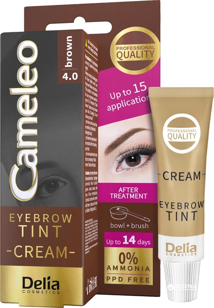 Крем-краска для бровей Delia cosmetics Cameleo 4.0 Коричневый 15 мл (5901350441947) - Фото 1 Крем-краска для бровей Delia cosmetics Cameleo 4.0 Коричневый 15 мл (5901350441947) - изображение 1