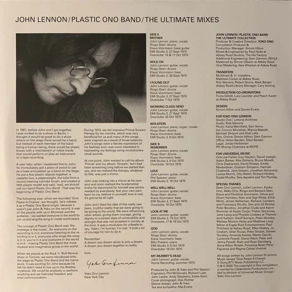 John Lennon / Plastic Ono Band - Same 2 LP Set 1970/2021 (0602507354541) Umgi/EU Mint Виниловая пластинка (art.246511) - Фото 6 John Lennon / Plastic Ono Band - Same 2 LP Set 1970/2021 (0602507354541) Umgi/EU Mint Виниловая пластинка (art.246511) - изображение 6
