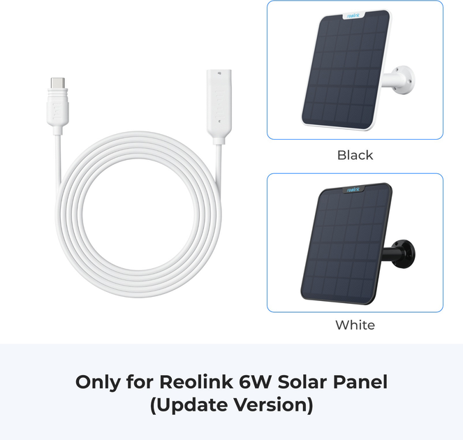 Кабель подовжувач для сонячної панелі Reolink Solar EX Cable USB-C 4.5 м White - зображення 2