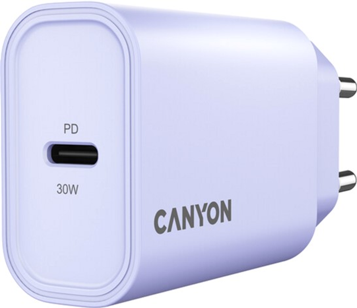 Мережевий зарядний пристрій Canyon OnCharge 30CL 1xPD Type-C 30W Purple (CNE-CHA30CLPU) - зображення 5