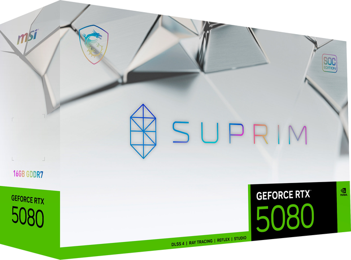 Відеокарта MSI PCI-Ex GeForce RTX 5080 SUPRIM SOC 16GB GDDR7 (256bit) (2760/30000) (HDMI, 3 x DisplayPort) (RTX 5080 16G SUPRIM SOC) - зображення 9