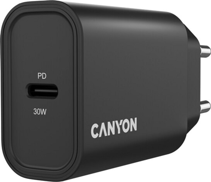 Мережевий зарядний пристрій Canyon OnCharge 30CL 1xPD Type-C 30W Black (CNE-CHA30CLB) - зображення 5