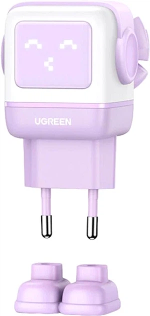 Ładowarka Ugreen CD361 3xUSB 65W (2xUSB-C+USB-A) Gan Robot tech Fast Charger Purple (UGR-35291) - obraz 2