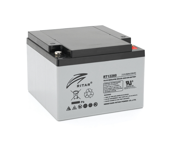 Акумуляторна батарея Ritar AGM RT12260 12V 26Ah - Фото 1 Акумуляторна батарея Ritar AGM RT12260 12V 26Ah - зображення 1