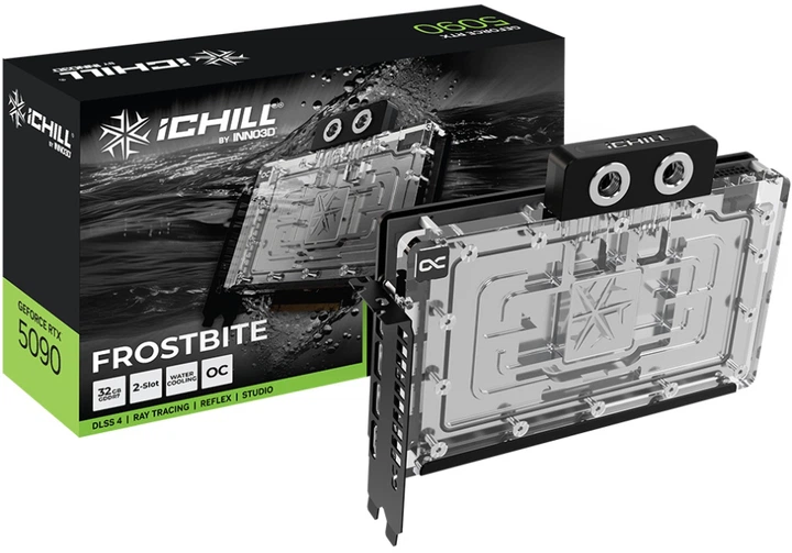 Відеокарта INNO3D PCI-Ex GeForce RTX 5090 Ichill Frostbite 32GB GDDR7 (512bit) (2467/28000) (HDMI, 3 x DisplayPort) (C50903-32D7X-1759FB) - зображення 5
