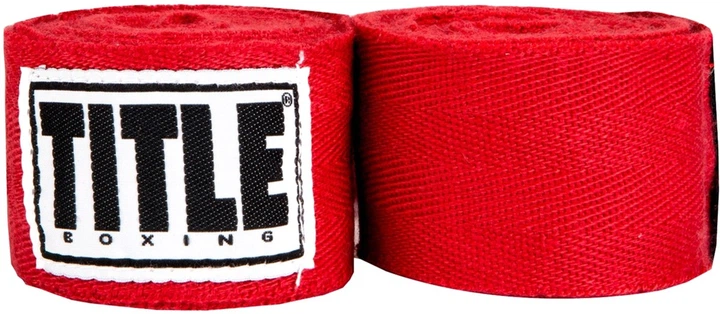 Бинты для бокса TITLE Boxing Traditional Weave 180" Red (4.5м) - Фото 1 Бинты для бокса TITLE Boxing Traditional Weave 180" Red (4.5м) - изображение 1