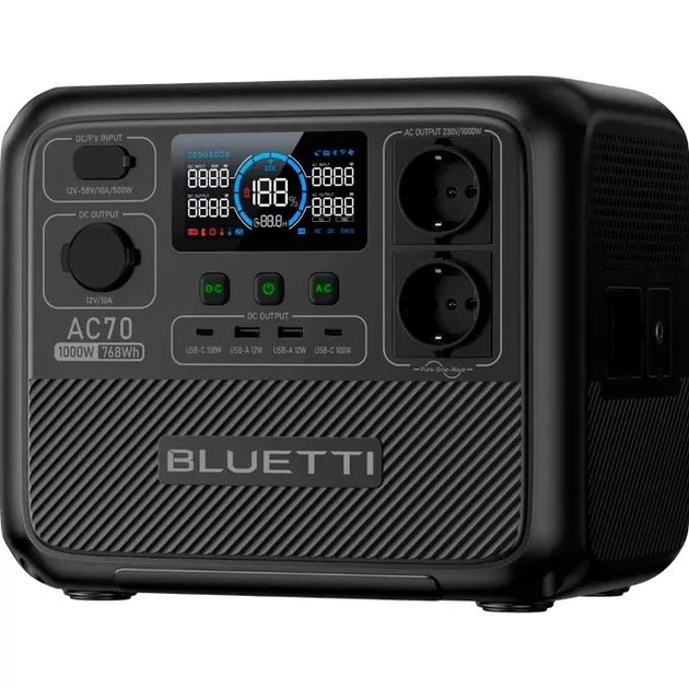 Зарядна станція Bluetti AC70 / 1000 Вт / 768 Вт⋅год / LiFePO4 - зображення 2