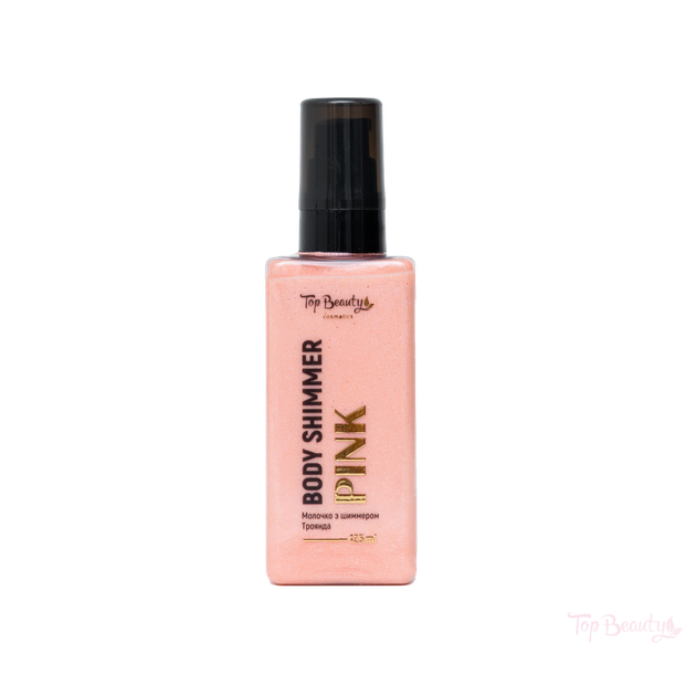 Молочко для тіла з шимером Top Beauty рожеве 100 мл - Фото 3 Молочко для тіла з шимером Top Beauty рожеве 100 мл - зображення 3
