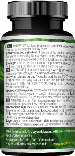 Suplement diety Apollo's Hegemony Artemisia 90 kapsułek (8721077930305) - obraz 2