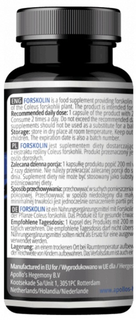 Suplement diety Apollo's Hegemony Forskolin 90 kapsułek (8721077930237) - obraz 2