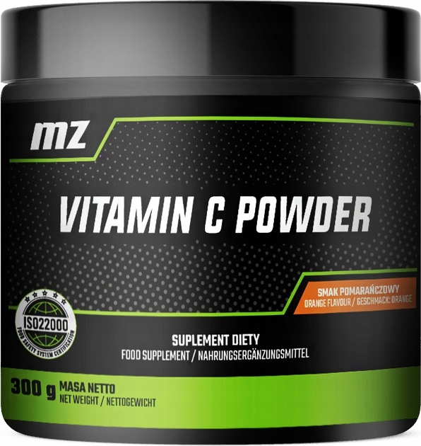 Suplement diety MZ Vitamin C Powder Smak pomarańczowy 300 g (5905806911817) - obraz 1