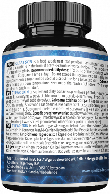 Дієтична добавка Apollo's Hegemony Clear Skin 180 капсул (8721077930381) - зображення 2