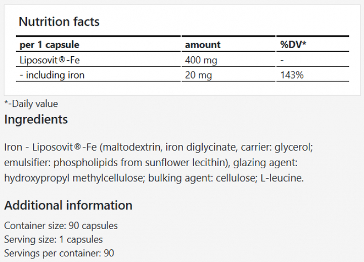 Suplement diety Apollo's Hegemony Liposomal Iron 90 kapsułek (8721077931821) - obraz 3