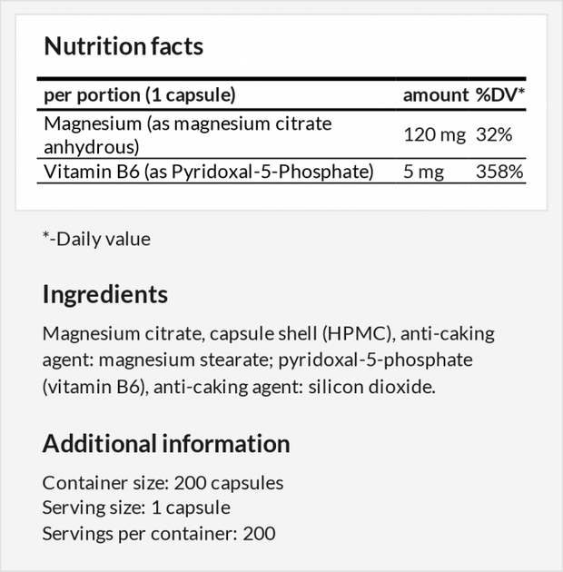 Дієтична добавка Apollo's Hegemony Magnesium Citrate + P5P 200 капсул (8721077931234) - зображення 3