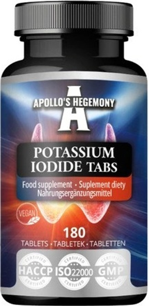 Suplement diety Apollo's Hegemony Potasium Iodide 180 tabletek (8721077930763) - obraz 1