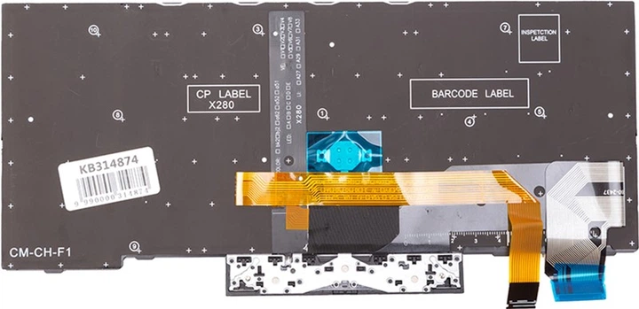Клавіатура для ноутбука PowerPlant Lenovo Thinkpad X13 чорна, підсвічування, trackpoint (KB314874) - зображення 3