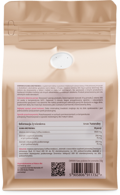 Kawa mielona OWNWAI grzybowa Smak naturalny 250 g (5905806911732) - obraz 2