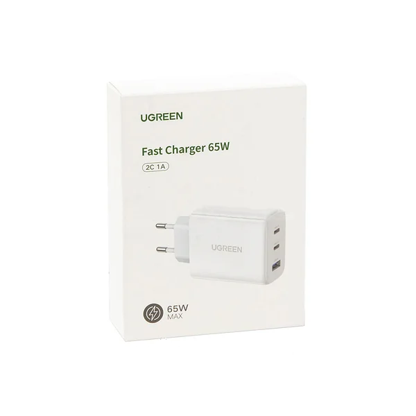 Мережевий зарядний пристрій UGREEN CD275 65W 2C1A Fast Charger (White) EU (UGR-90496) (UGR-90496) - изображение 2