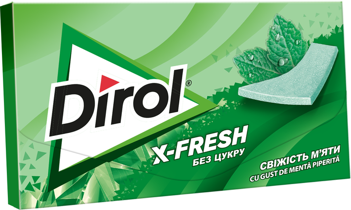 Упаковка жувальної гумки Dirol X Fresh в пластинках Cвіжість м’яти 13.5 г х 21 шт (7622202320965) - Фото 2 Упаковка жувальної гумки Dirol X Fresh в пластинках Cвіжість м’яти 13.5 г х 21 шт (7622202320965) - зображення 2