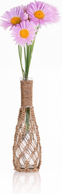 Ваза Home Styling Collection скляна з плетеним шнуром 30 см (8720573921176) - зображення 2