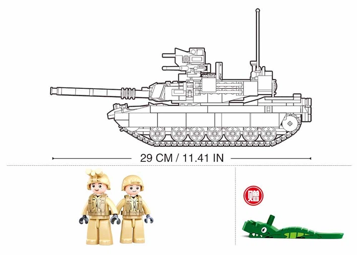 Конструктор блочный Sluban танк ВС США M1A2 Abrams 781 деталь 2 фигурки M38-B0892 - изображение 4