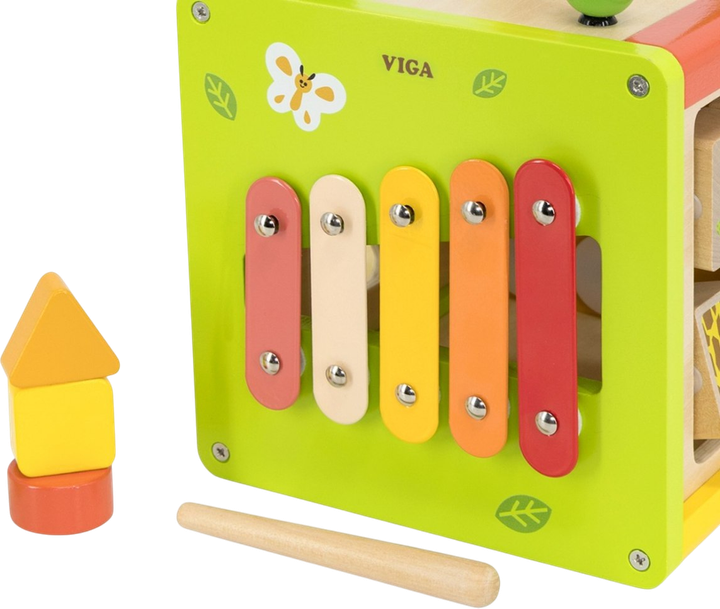 Kostka edukacyjna Viga 5 w 1 z labiryntami i cymbałkami (44716) - obraz 5