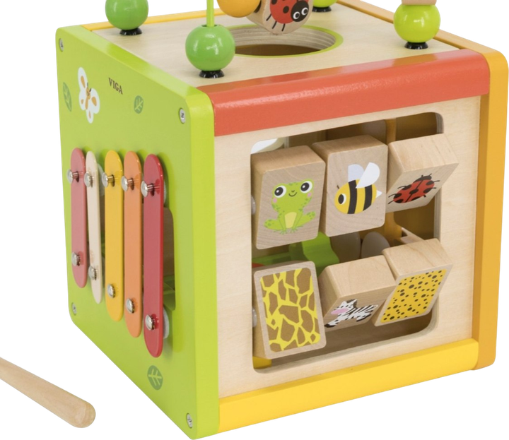 Kostka edukacyjna Viga 5 w 1 z labiryntami i cymbałkami (44716) - obraz 8