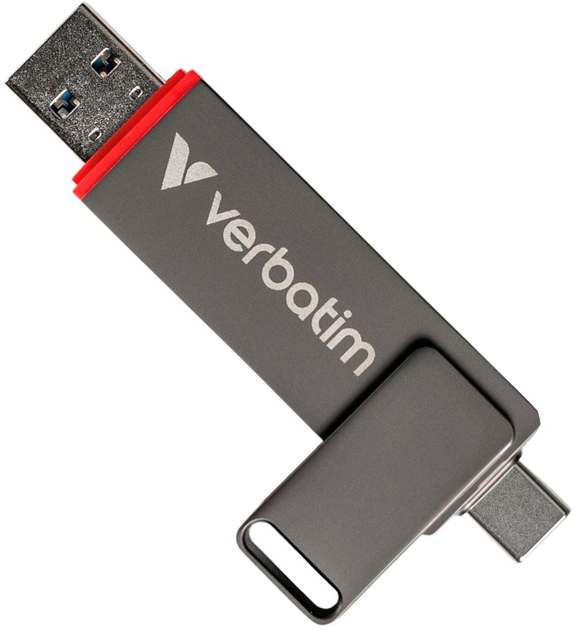 Флеш пам'ять USB Verbatim Dual QuickStick 128GB USB 3.2 Gen1 + Type-C Grey (0023942320401) - зображення 2