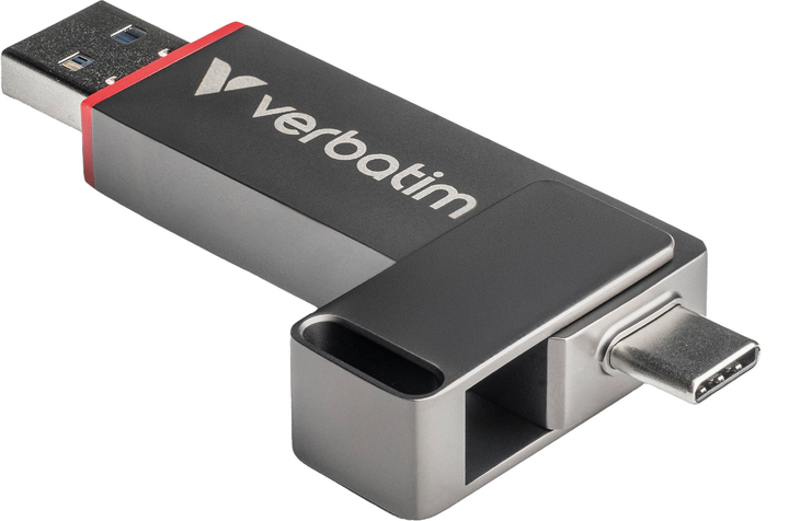 Флеш пам'ять USB Verbatim Dual QuickStick 128GB USB 3.2 Gen1 + Type-C Grey (0023942320401) - зображення 3