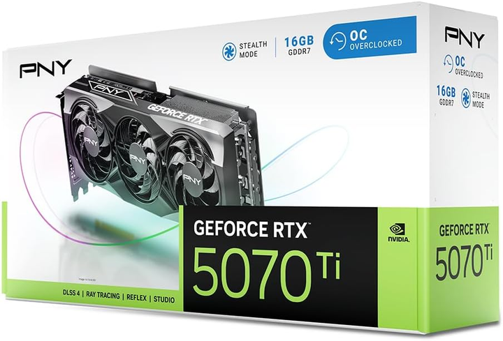 Відеокарта PNY PCI-Ex GeForce RTX 5070 Ti OC Plus Triple Fan 16GB GDDR7 (256bit) (2572/28000) (HDMI, 3 x DisplayPort) (VCG5071T16TFXPB1-O) - зображення 9