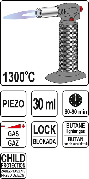 Palnik gazowy Yato YT-36700 (5906083367007) - obraz 4