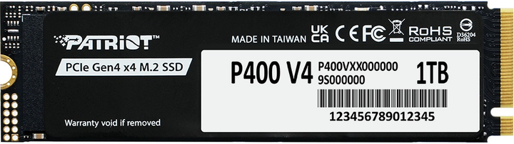 Patriot P400 V4 1TB M.2 2280 NVMe PCIe 4.0 x4 TLC (P400VP1TBM28H) - зображення 1