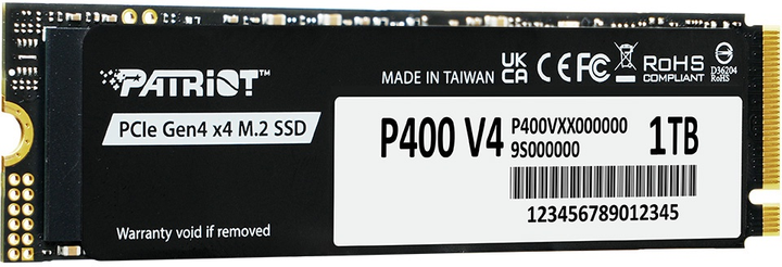 Patriot P400 V4 1TB M.2 2280 NVMe PCIe 4.0 x4 TLC (P400VP1TBM28H) - зображення 2