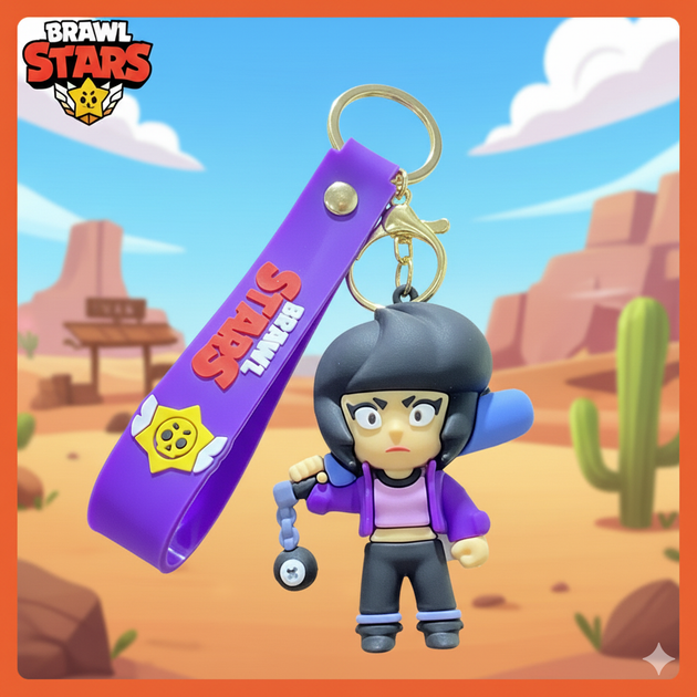 Брелок Бравл Старс Бібі Brawl Stars на ключі, на сумку фігурка Bibi 6 см - Фото 1 Брелок Бравл Старс Бібі Brawl Stars на ключі, на сумку фігурка Bibi 6 см - зображення 1