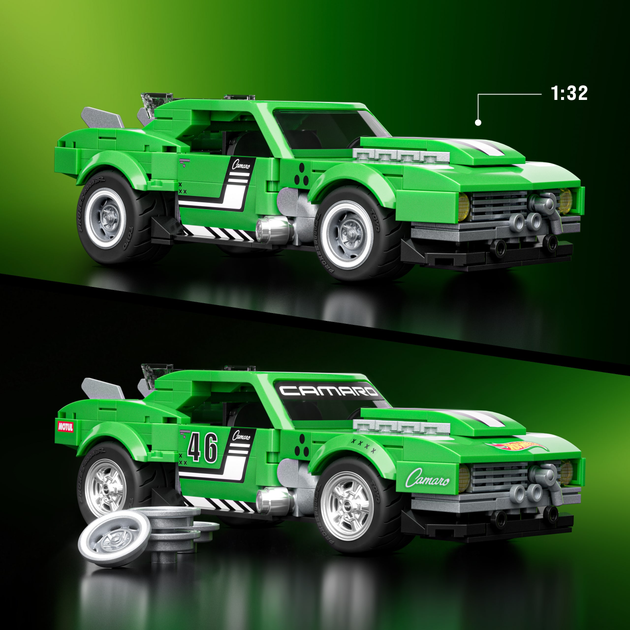 Колекційна машинка-конструктор Mattel Brick Shop Hot Wheels Speed Camaro 289 деталей (JFT16) (194735304837) - зображення 2