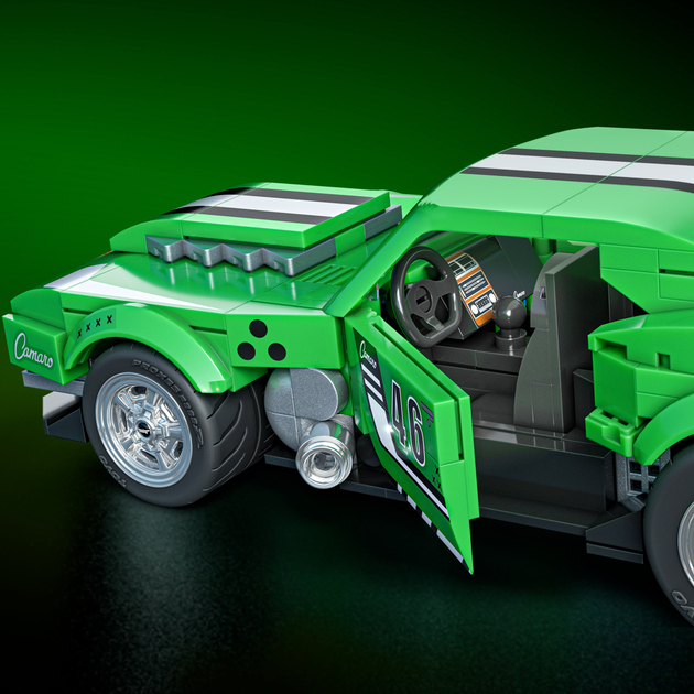 Колекційна машинка-конструктор Mattel Brick Shop Hot Wheels Speed Camaro 289 деталей (JFT16) (194735304837) - зображення 5