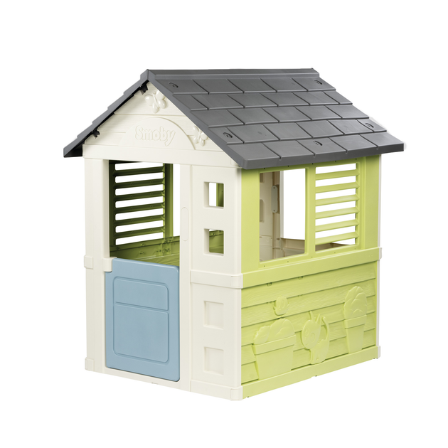 Domek Smoby Toys Life Tęczowy z okiennicami 110x98x127 cm (7600810737) (3032168107373) - obraz 4