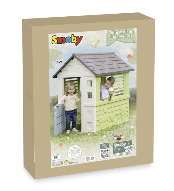 Domek Smoby Toys Life Tęczowy z okiennicami 110x98x127 cm (7600810737) (3032168107373) - obraz 7