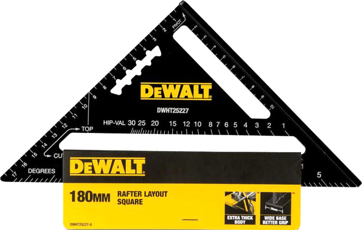 Косинець для покрівельних робіт DeWalt металевий 180 х 180 мм (DWHT25227-0) - зображення 1