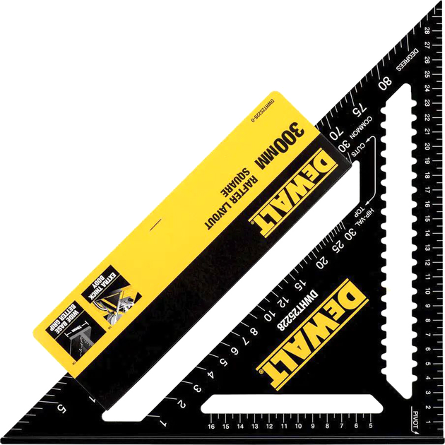 Kątownik dekarski DeWalt metalowy 300 x 300 mm (DWHT25228-0) - obraz 1