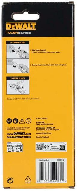 Nóż uniwersalny DeWalt  z wysuwanym ostrzem do prac wykończeniowych (DWHT10999-0) - obraz 14
