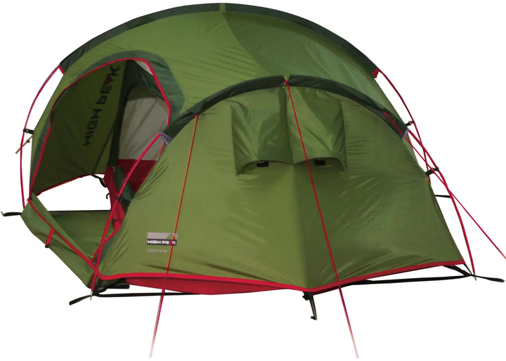 Namiot High Peak Sparrow 2 LW Zielono-czerwony (10187) (4001690101875) - obraz 4
